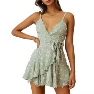 Selfie Leslie Sheri Embellished Chiffon Dress Size Small